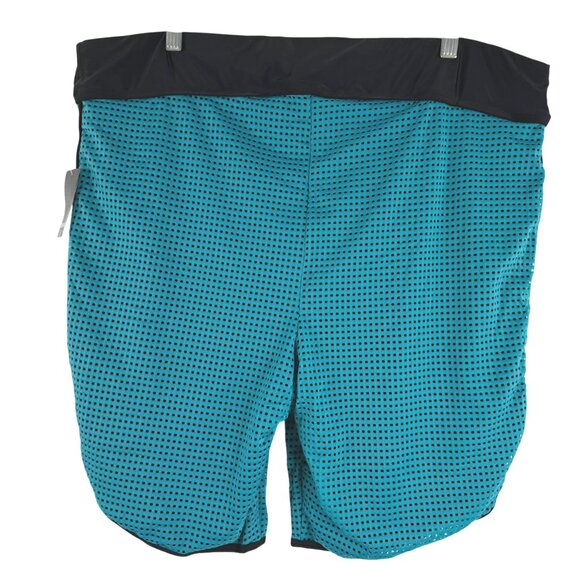 Torrid Swim Shorts Bottom 3X Teal Black Polka Dot Nylon Spandex NWT SW-2102 - Picture 4 of 9